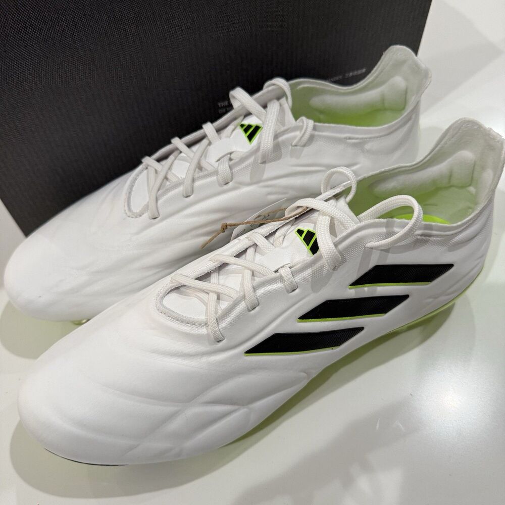 NEW ADIDAS COPA PURE.1 FG SOCCER CLEATS WHITE AND GREEN MENS Sz 7 / wmn 8 HQ8971